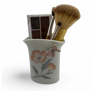 Vintage Takahashi Porcelain Vase – Butterfly & Poppy Floral Design